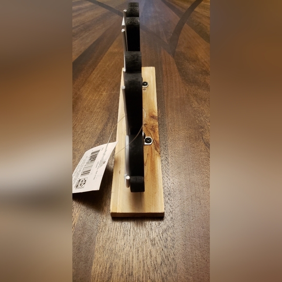 NWT Hello Sign Black & White Decorative Tabletop Accent – Rustic Wood Base - Picture 7 of 9